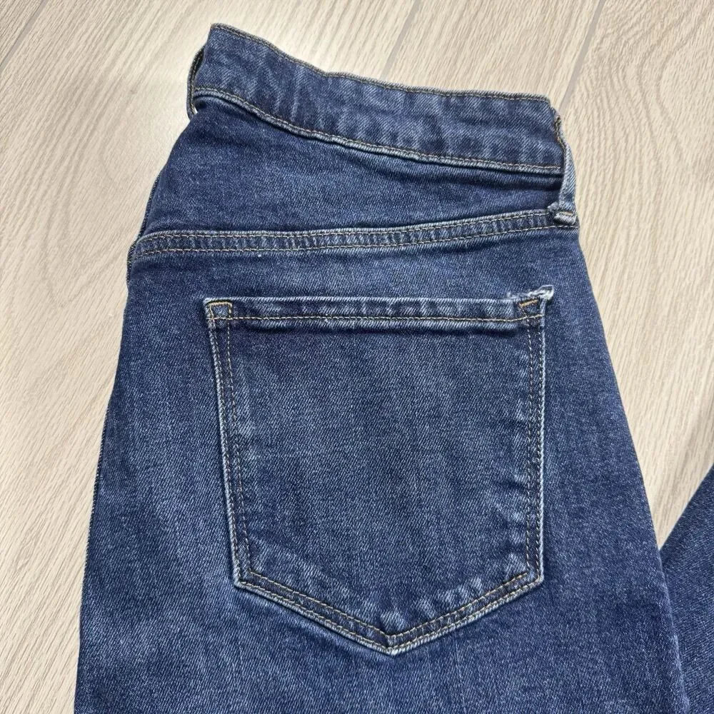 Old Navy Higher High Rise Flare Jeans Women’s 14 (33x31) Dark Wash Stretch Baggy